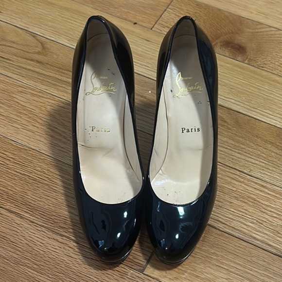 Christian Louboutin Glossy Black Heels Size 39 - Picture 3 of 4